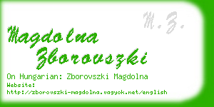 magdolna zborovszki business card